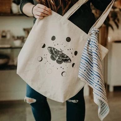 Moth and Moons Tote Bag