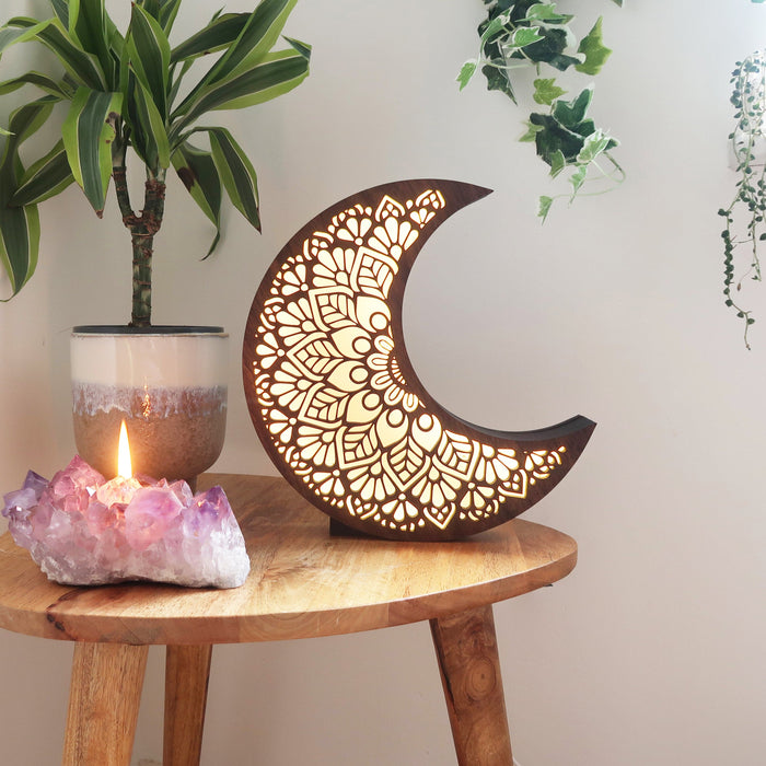 Mandala Moon Lamp