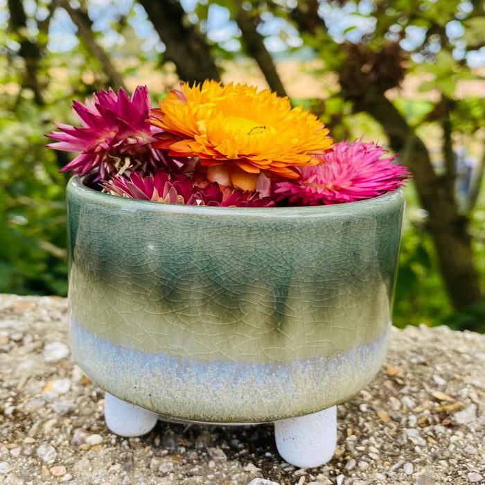 Glazed Green Planter