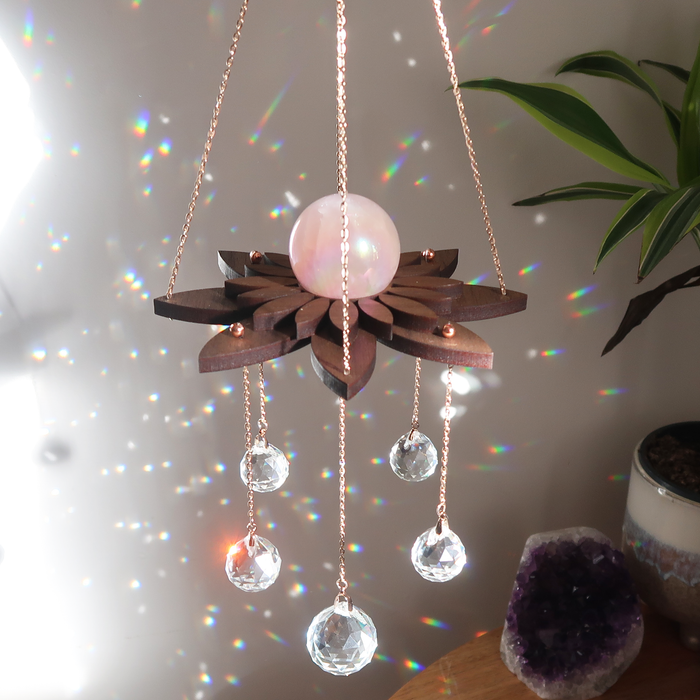 Large Lotus Flower Suncatcher Sphere Holder