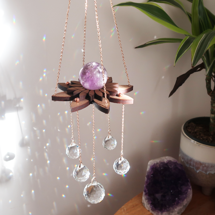 Small Lotus Flower Suncatcher Sphere Holder