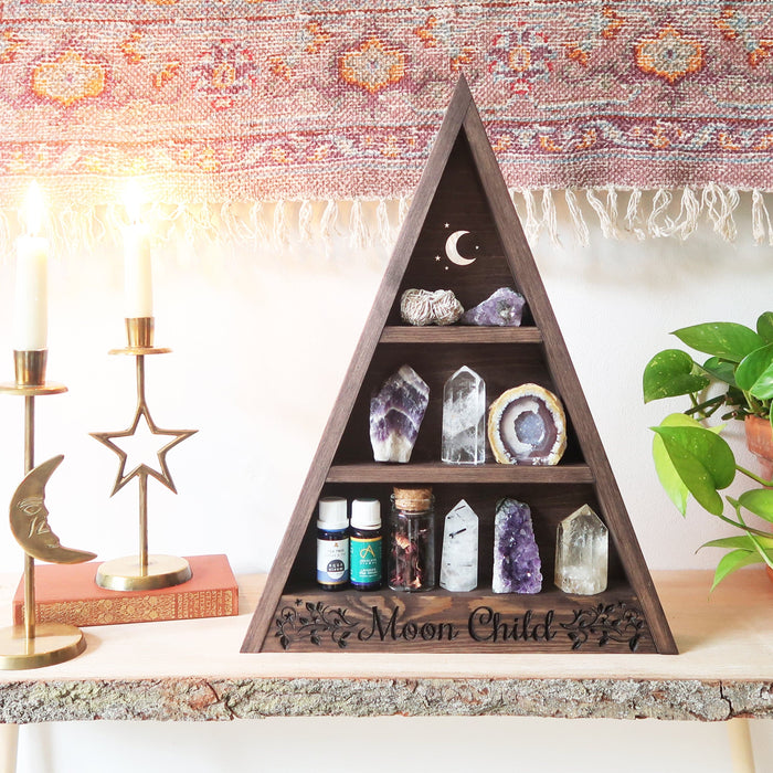 MOON CHILD Engraved Triangle Shelf - coppermoonboutique