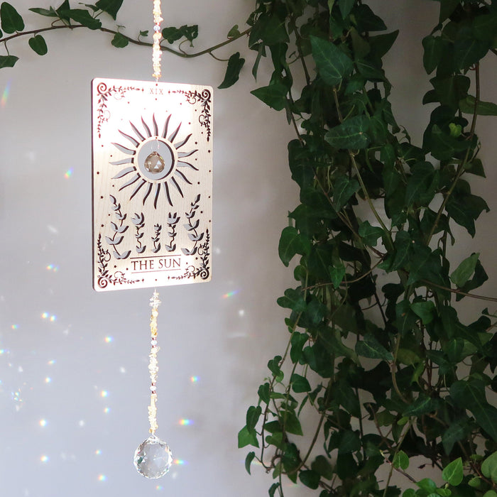 Light Wood Sun Tarot Card Wooden Suncatcher - coppermoonboutique