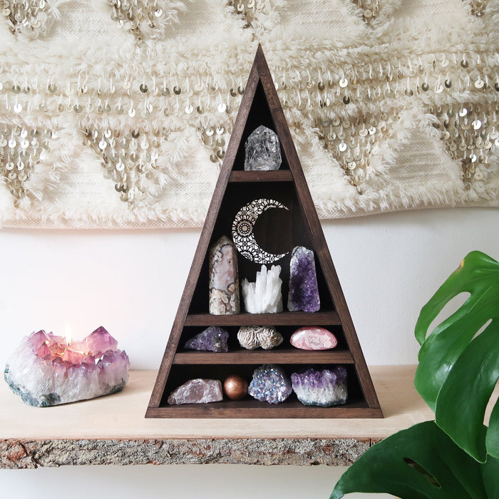 Mandala Moon Triangle Crystal Shelf - coppermoonboutique