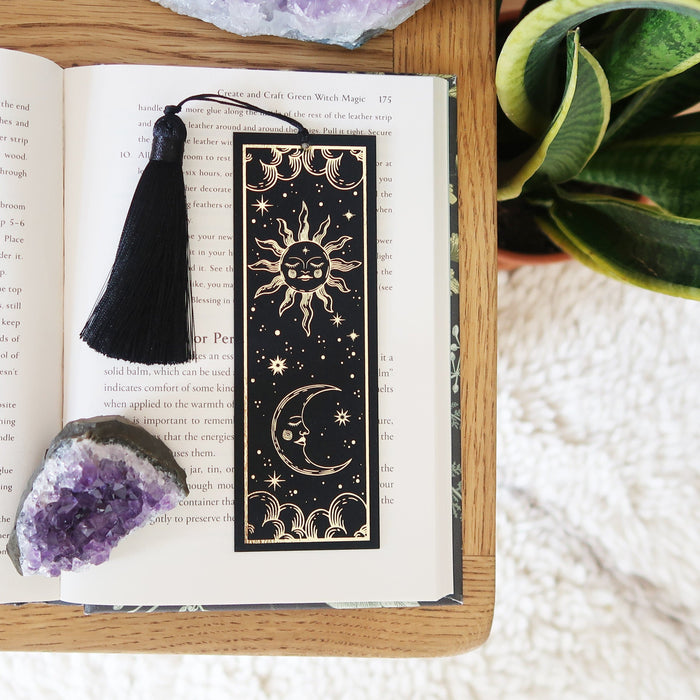 Sun & Moon Gold Foiled Celestial Bookmark