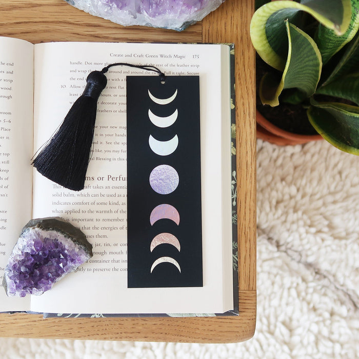 Holographic Foiled Moon Phase Bookmark