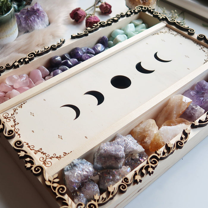 Moonphase Tarot Crystal Storage Box - coppermoonboutique