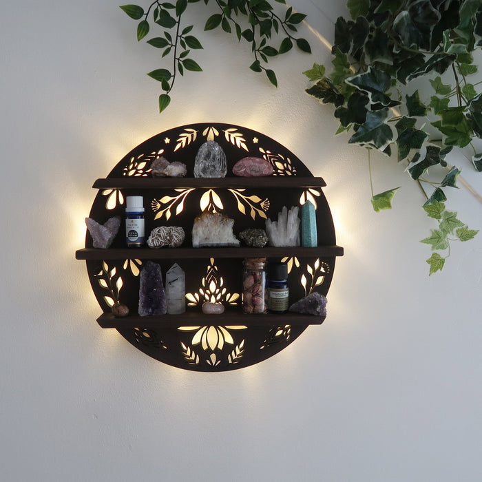 Coppermoon Light Full Moon Crystal shelf, moon shelf, geometric shelf