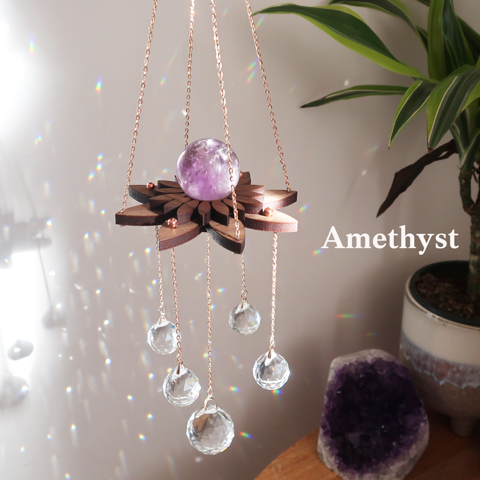 Small Lotus Flower Suncatcher Sphere Holder