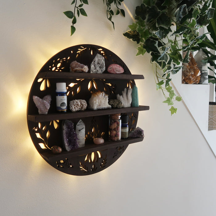 Coppermoon Light Full Moon Crystal shelf, moon shelf, geometric shelf