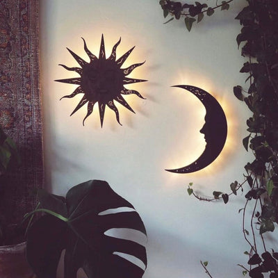 Sun & Moon Battery Wall Lamp - coppermoonboutique