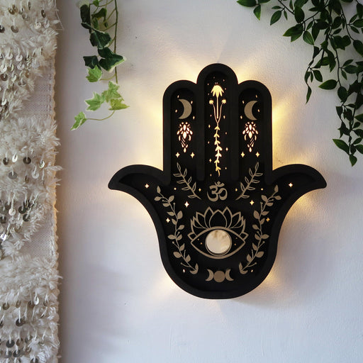 Light Up Hamsa Hand Wall Lamp - coppermoonboutique