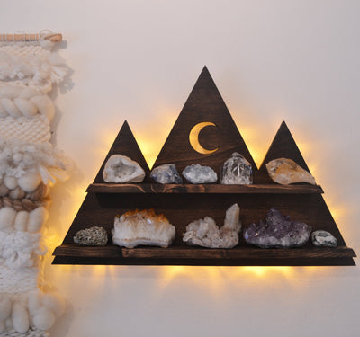 Mountain Crystal Shelf and Wall Lamp - coppermoonboutique