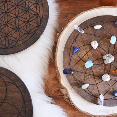 XL Wooden Crystal Grid - coppermoonboutique