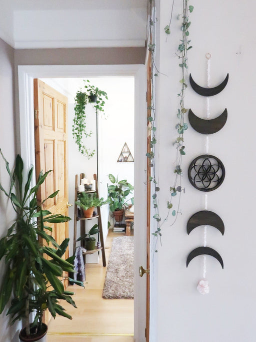 Seed Of Life Crystal Moonphase Wall Hanging - coppermoonboutique