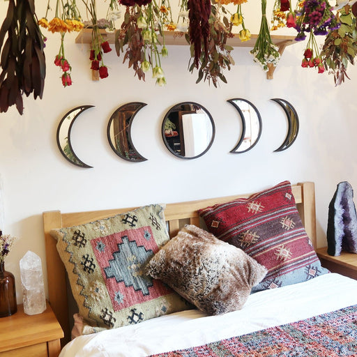 Wooden Moonphase Mirror Set - coppermoonboutique