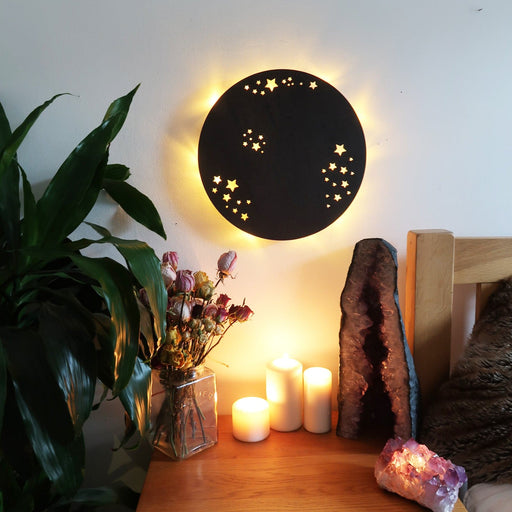 Full Moon Wooden Wall Lamp - coppermoonboutique