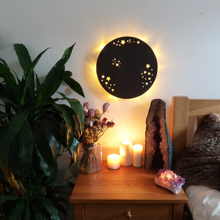 Full Moon Wooden Wall Lamp - coppermoonboutique