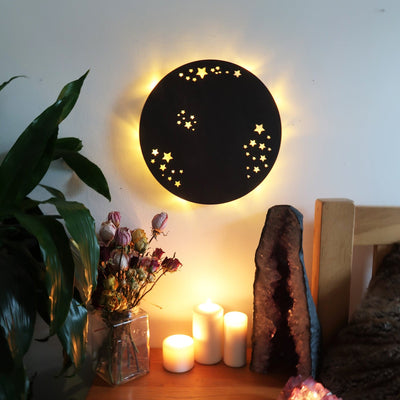 Full Moon Wooden Wall Lamp - coppermoonboutique