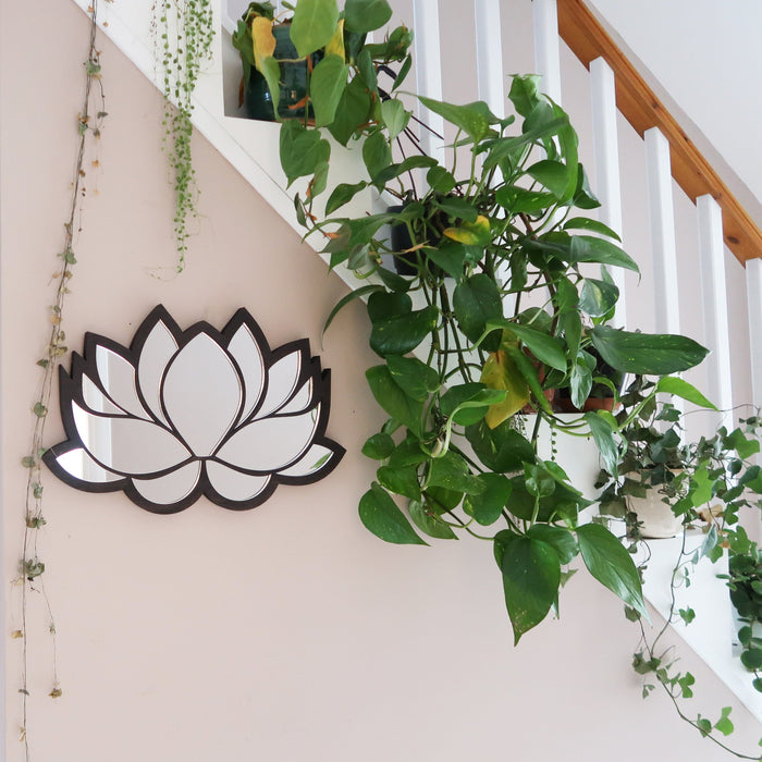 Lotus Wooden Mirror - coppermoonboutique