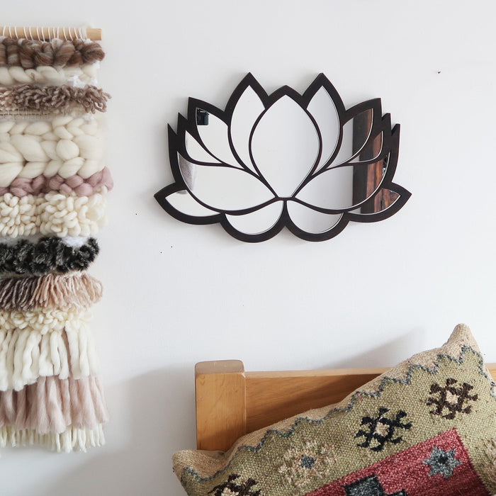 Lotus Wooden Mirror - coppermoonboutique