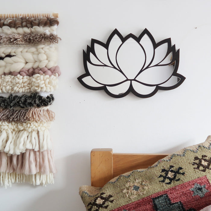 Lotus Wooden Mirror - coppermoonboutique