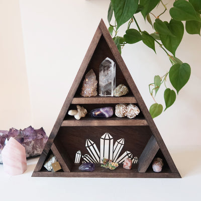 Crystal Cluster Triangle Shelf - coppermoonboutique