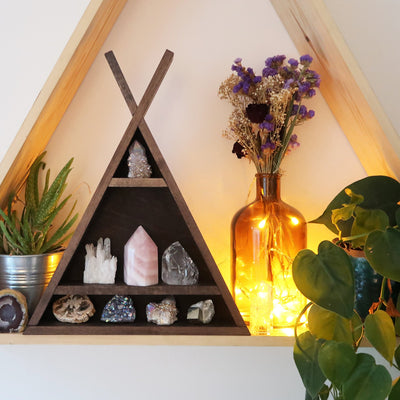 Tee Pee Triangle Crystal Shelf - coppermoonboutique