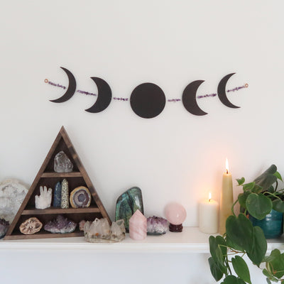 Horizontal Crystal Moonphase Wall Art - coppermoonboutique