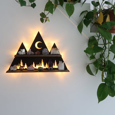 Wilderness Forest Mountain and Moon Wall light shelf - coppermoonboutique