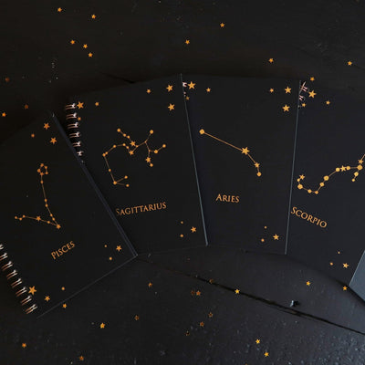 Gold Foil Zodiac Notebook - coppermoonboutique