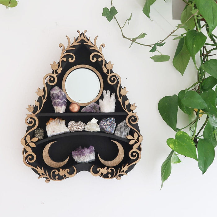 Botanical Ouija Planchette Mirror Crystal Shelf - coppermoonboutique