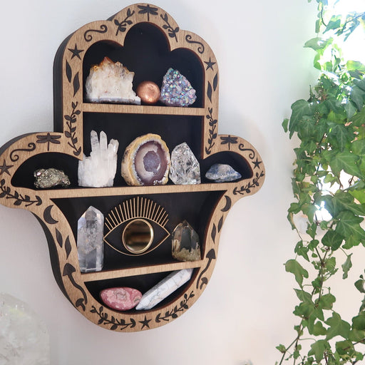 Hamsa Hand Crystal Shelf - coppermoonboutique