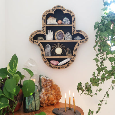 Hamsa Hand Crystal Shelf - coppermoonboutique