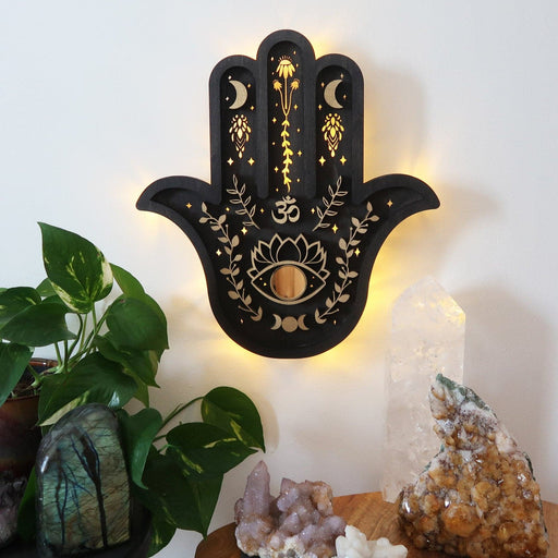 Light Up Hamsa Hand Wall Lamp - coppermoonboutique