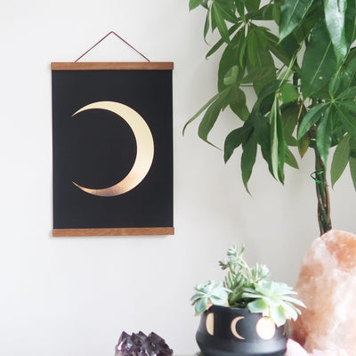 Gold Foil Moon Poster - coppermoonboutique