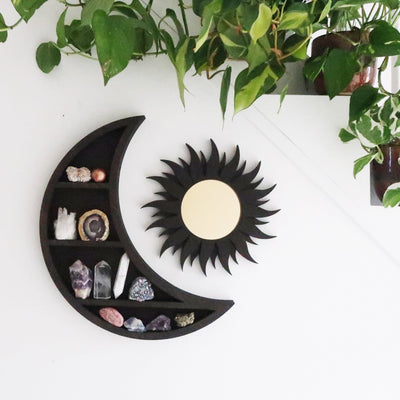 Wooden Sun Mirror - coppermoonboutique