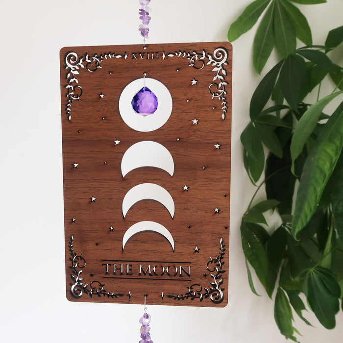 The Moon Tarot Card Wooden Suncatcher - coppermoonboutique
