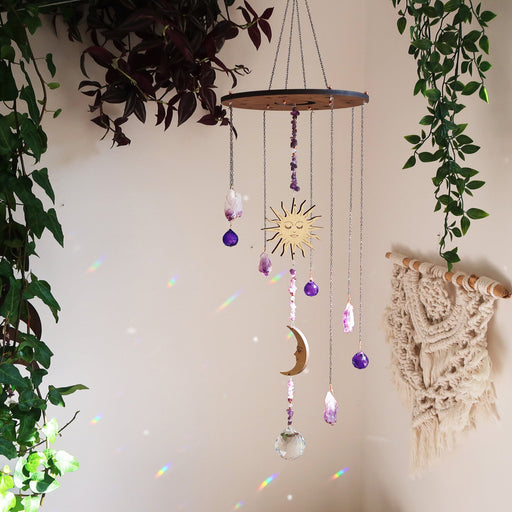 Sun & Moon Crystal Suncatcher Mobile - coppermoonboutique