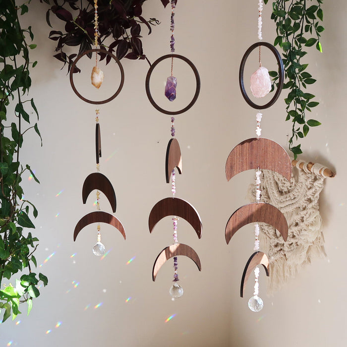 Moon phase crystal suncatcher - coppermoonboutique