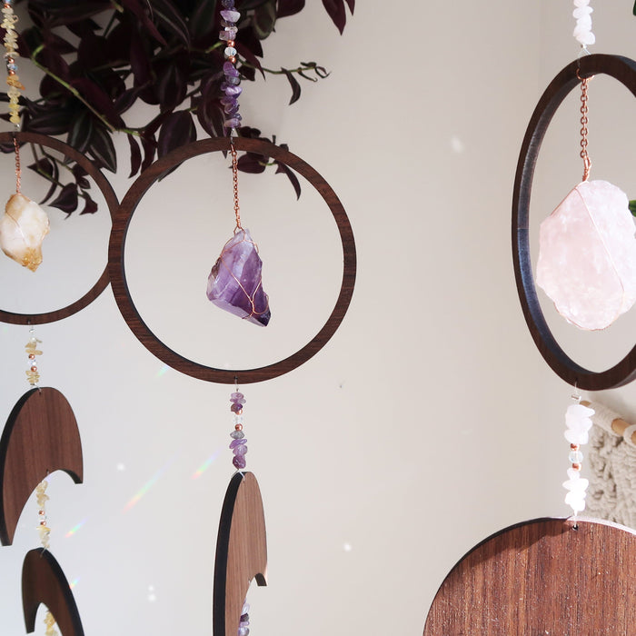 Moon phase crystal suncatcher - coppermoonboutique