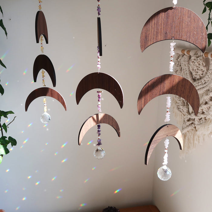 Moon phase crystal suncatcher - coppermoonboutique