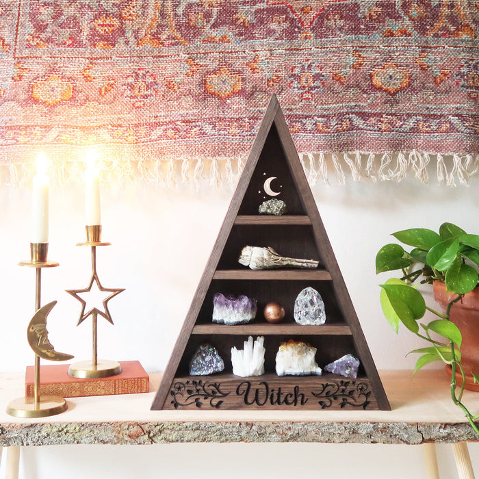 WITCH Engraved Triangle Shelf - coppermoonboutique