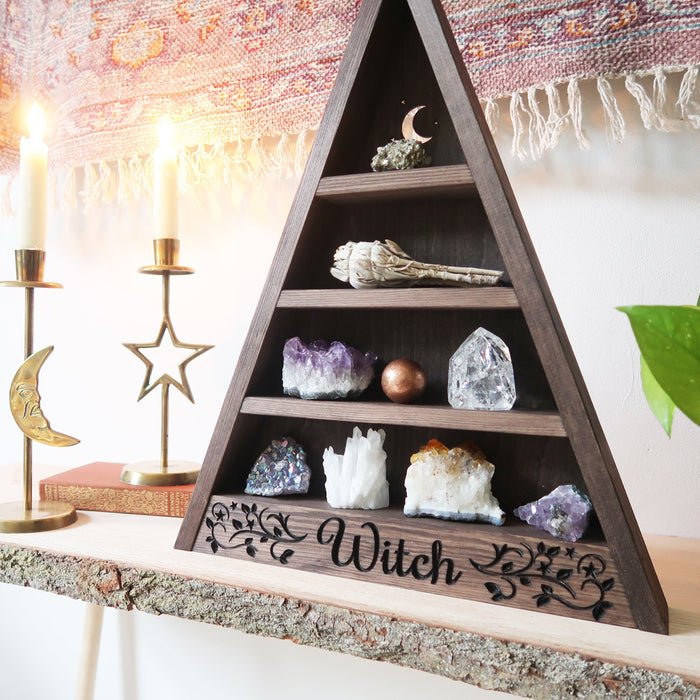 WITCH Engraved Triangle Shelf - coppermoonboutique