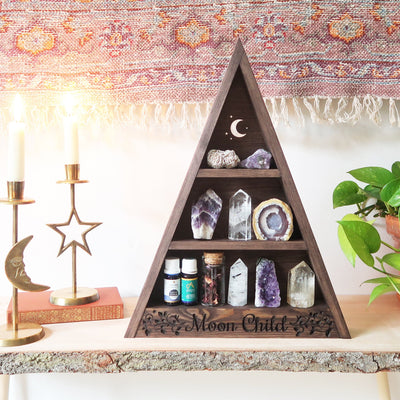 MOON CHILD Engraved Triangle Shelf - coppermoonboutique