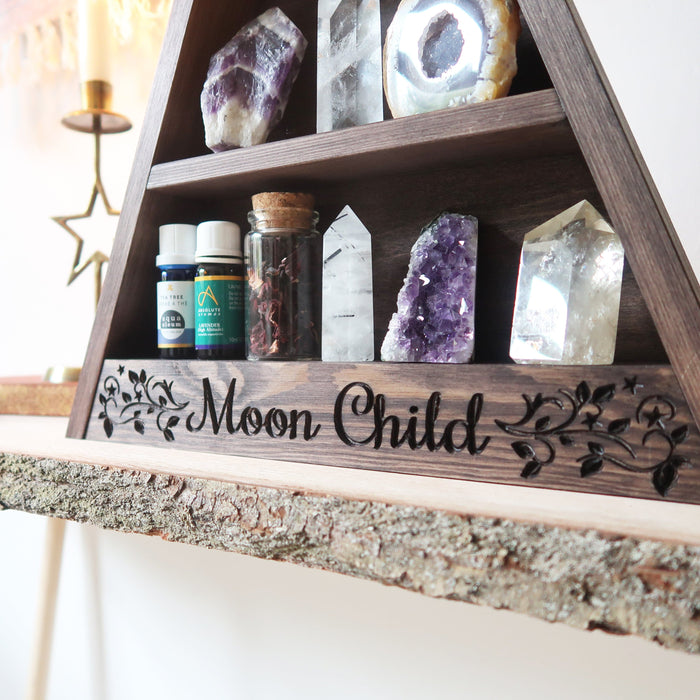 MOON CHILD Engraved Triangle Shelf - coppermoonboutique
