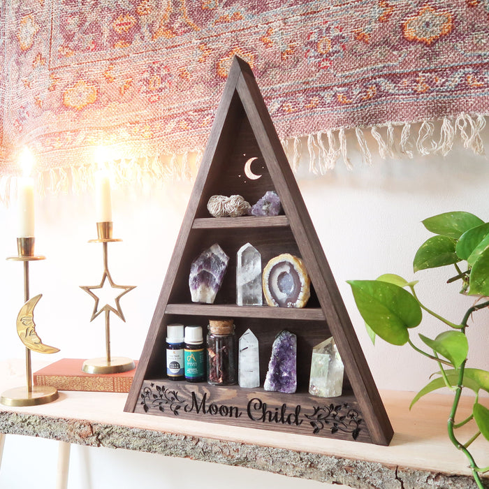MOON CHILD Engraved Triangle Shelf - coppermoonboutique
