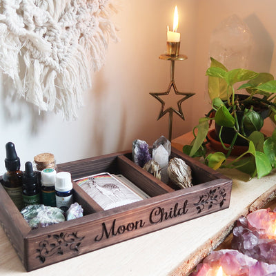 Moon Child Engraved Tarot Crystal Box - coppermoonboutique