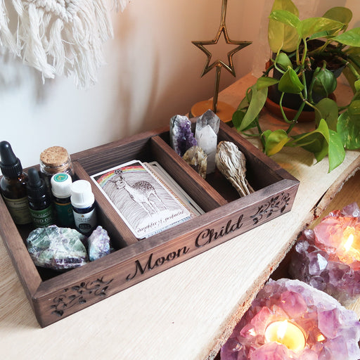 Moon Child Engraved Tarot Crystal Box - coppermoonboutique