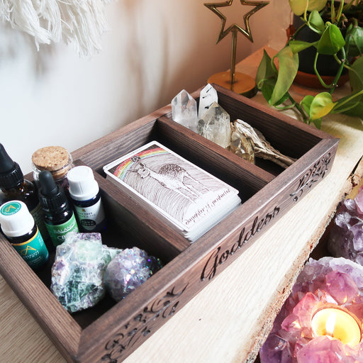 Goddess Engraved Tarot Crystal Box - coppermoonboutique